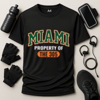 305 Miami Vibes Urban Style Miami Beach Cooling Performance Crew T-Shirt