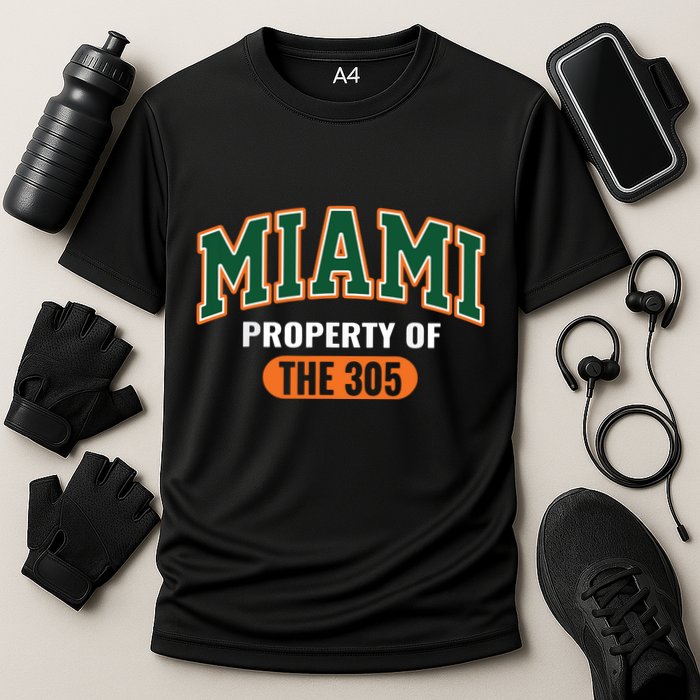 305 Miami Vibes Urban Style Miami Beach Cooling Performance Crew T-Shirt