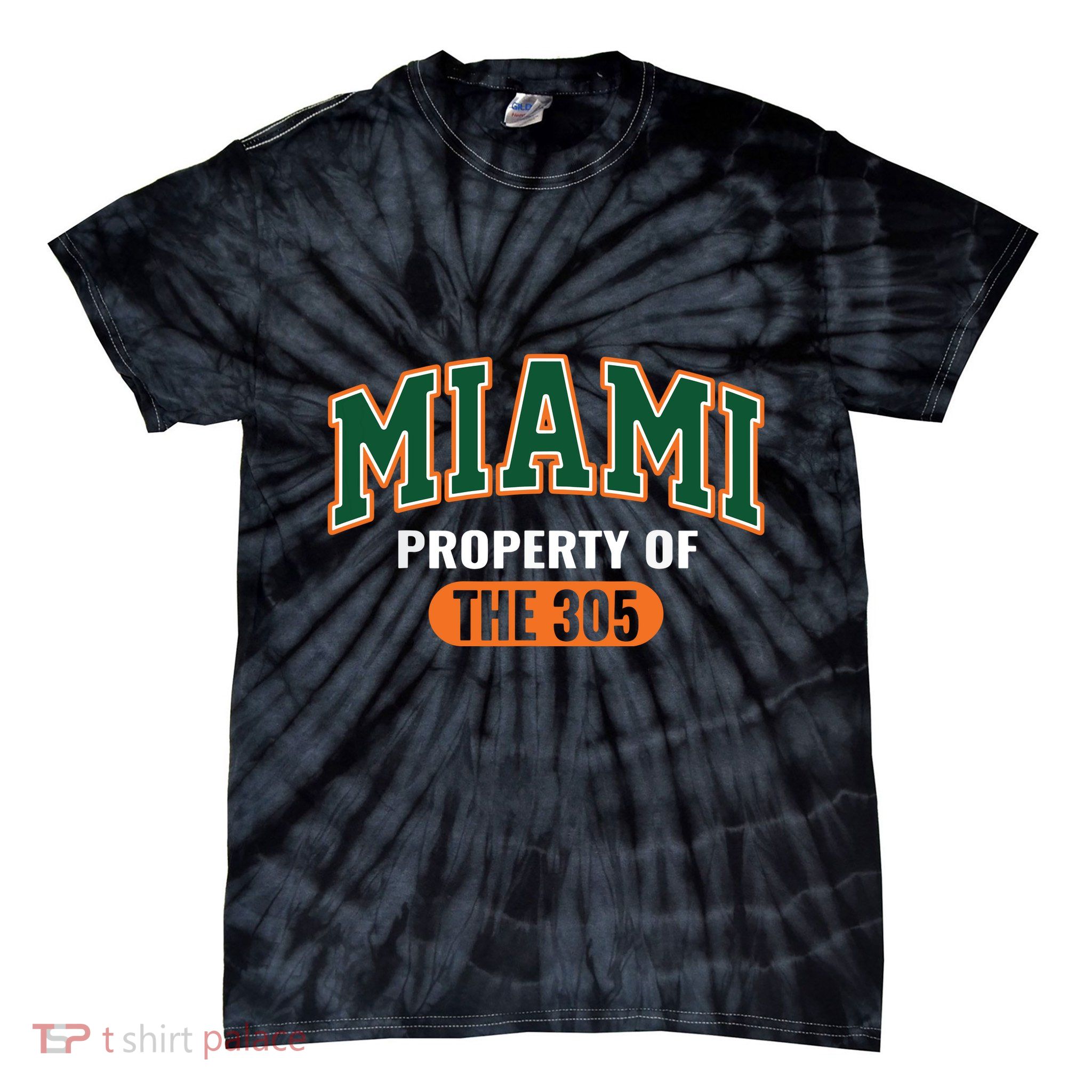 305 Miami Vibes Urban Style Miami Beach Tie-Dye T-Shirt
