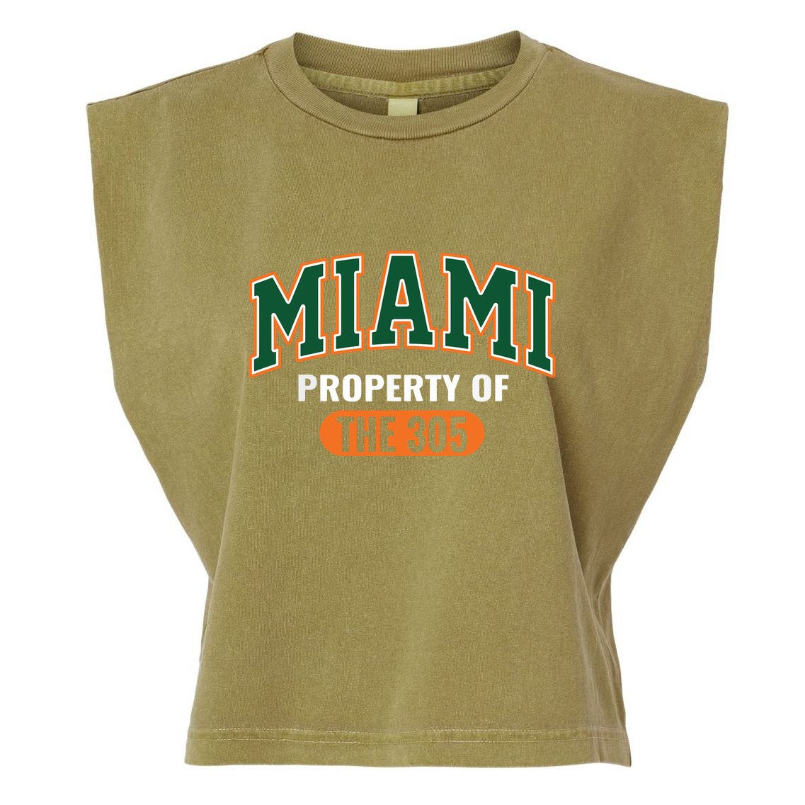 305 Miami Vibes Urban Style Miami Beach Garment-Dyed Women's Muscle Tee