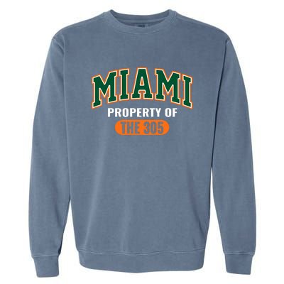 305 Miami Vibes Urban Style Miami Beach Graphic Design Garment-Dyed Sweatshirt