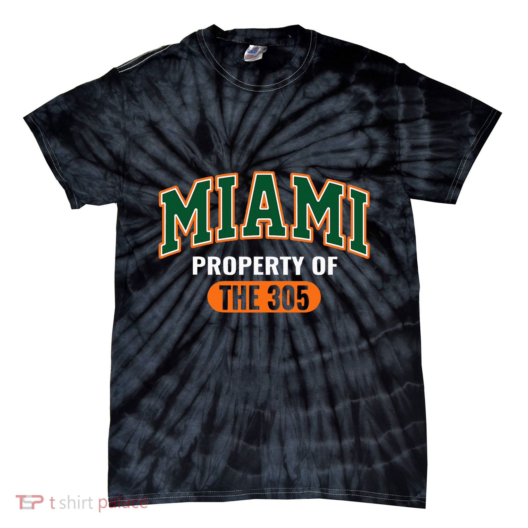 305 Miami Vibes Urban Style Miami Beach Tie-Dye T-Shirt