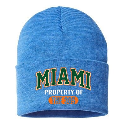 305 Miami Vibes Urban Style Miami Beach Sustainable Knit Beanie