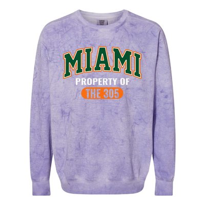 305 Miami Vibes Urban Style Miami Beach Graphic Design Colorblast Crewneck Sweatshirt