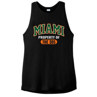 305 Miami Vibes Urban Style Miami Beach Graphic Design Ladies PosiCharge Tri-Blend Wicking Tank