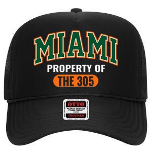 305 Miami Vibes Urban Style Miami Beach Graphic Design High Crown Mesh Back Trucker Hat