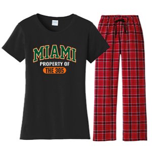 305 Miami Vibes Urban Style Miami Beach Graphic Design Women's Flannel Pajama Set