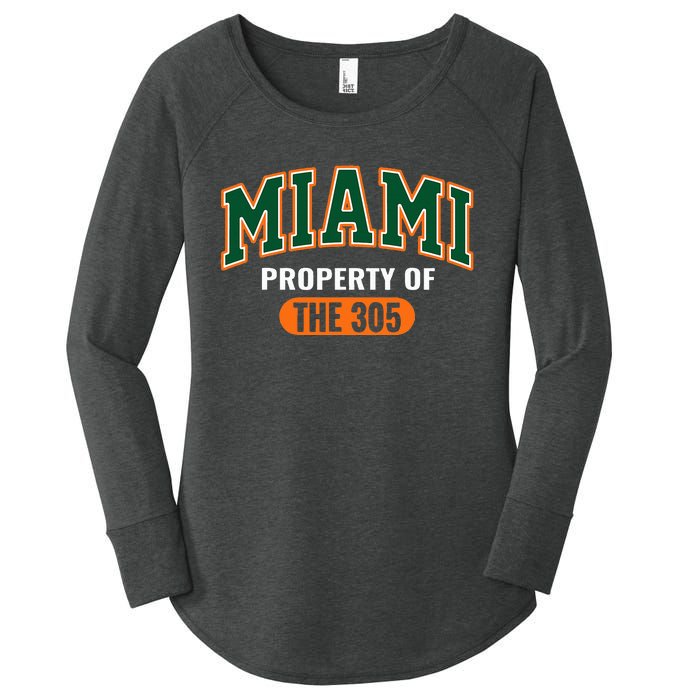 305 Miami Vibes Urban Style Miami Beach Graphic Design Women's Perfect Tri Tunic Long Sleeve Shirt