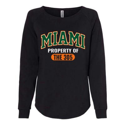 305 Miami Vibes Urban Style Miami Beach Graphic Design Womens California Wash Sweatshirt