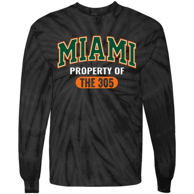 305 Miami Vibes Urban Style Miami Beach Graphic Design Tie-Dye Long Sleeve Shirt