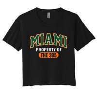 305 Miami Vibes Urban Style Miami Beach Graphic Design Women's Crop Top Tee