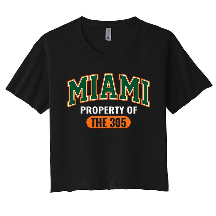 305 Miami Vibes Urban Style Miami Beach Graphic Design Women's Crop Top Tee