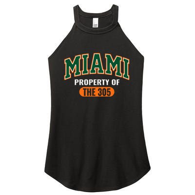 305 Miami Vibes Urban Style Miami Beach Graphic Design Women's Perfect Tri Rocker Tank