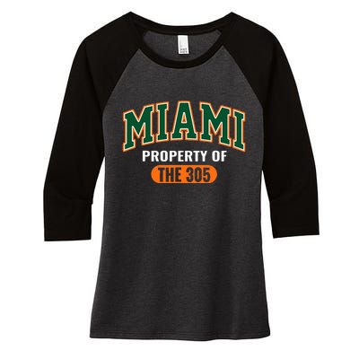 305 Miami Vibes Urban Style Miami Beach Graphic Design Women's Tri-Blend 3/4-Sleeve Raglan Shirt