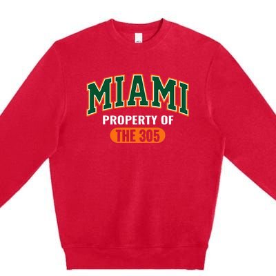 305 Miami Vibes Urban Style Miami Beach Graphic Design Premium Crewneck Sweatshirt