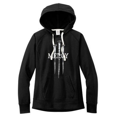 3 Nails Mercy Jesus S Christian Women's Fleece Hoodie