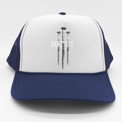 3 Nails Mercy Jesus S Christian Trucker Hat