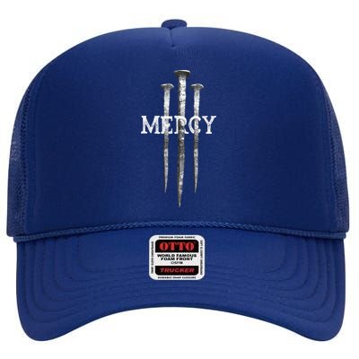 3 Nails Mercy Jesus S Christian High Crown Mesh Back Trucker Hat