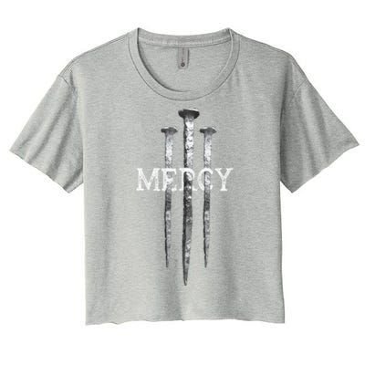 3 Nails Mercy Jesus S Christian Women's Crop Top Tee