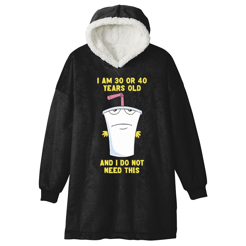 30 Or 40 (Remix) Hooded Wearable Blanket