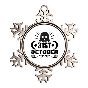 31 October Ghost Halloween Funny Metallic Star Ornament