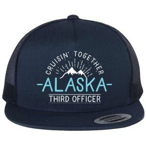 3Rd Officer Matching Family Friends And Group Alaska Cruise Gift Flat Bill Trucker Hat