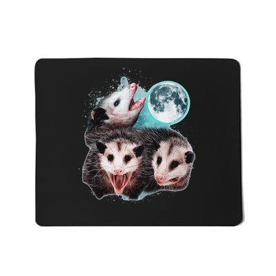 3 Opossum Moon Howling Opossum Head Funny Mousepad