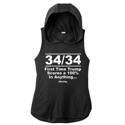 34 Out Of 34 First Time Trump Scores 100% Ny Trial Guilty Ladies PosiCharge Tri-Blend Wicking Draft Hoodie Tank