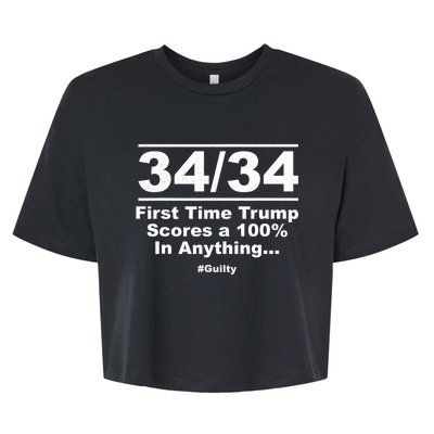 34 Out Of 34 First Time Trump Scores 100% Ny Trial Guilty Bella+Canvas Jersey Crop Tee