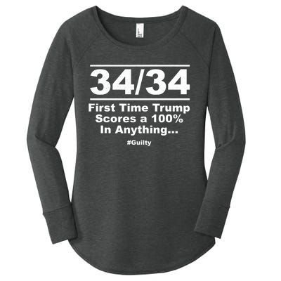 34 Out Of 34 First Time Trump Scores 100% Ny Trial Guilty Women's Perfect Tri Tunic Long Sleeve Shirt