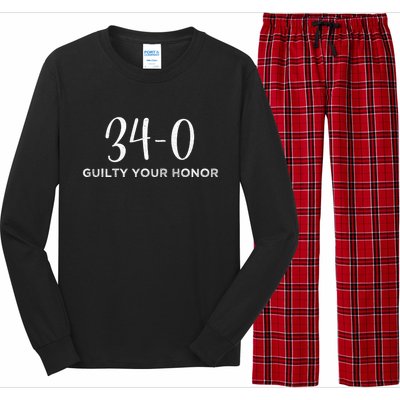 34 Out Of 34 First Time Trump Scores 100% Ny Trial Guilty Long Sleeve Pajama Set