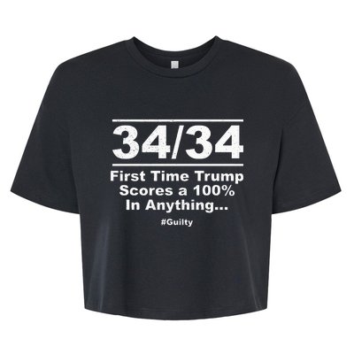 34 Out Of 34 First Time Trump Scores 100 Ny Trial Guilty Bella+Canvas Jersey Crop Tee