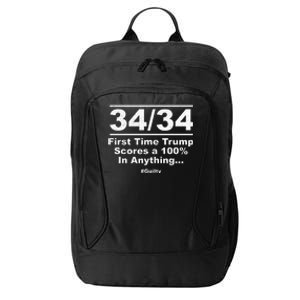 34 Out Of 34 First Time Trump Scores 100 Ny Trial Guilty City Backpack