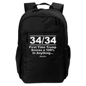 34 Out Of 34 First Time Trump Scores 100 Ny Trial Guilty Daily Commute Backpack