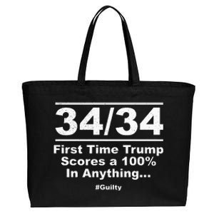 34 Out Of 34 First Time Trump Scores 100 Ny Trial Guilty Cotton Canvas Jumbo Tote