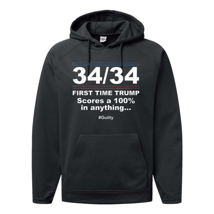 34 Out Of 34 First Time Trump Scores 100 Ny Trial Guilty Performance Fleece Hoodie