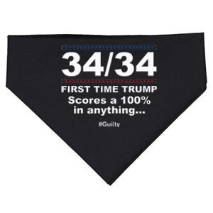 34 Out Of 34 First Time Trump Scores 100 Ny Trial Guilty USA-Made Doggie Bandana