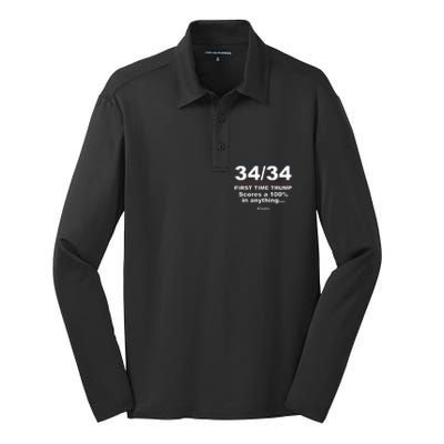 34 Out Of 34 First Time Trump Scores 100 Ny Trial Guilty Silk Touch Performance Long Sleeve Polo