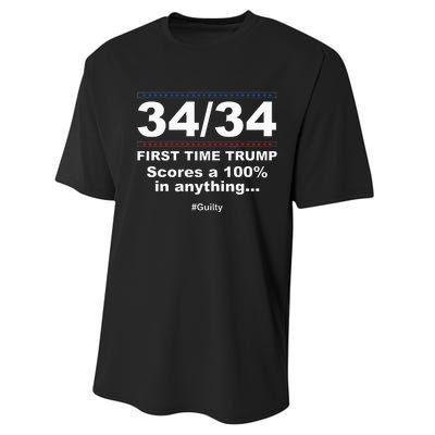 34 Out Of 34 First Time Trump Scores 100 Ny Trial Guilty Performance Sprint T-Shirt