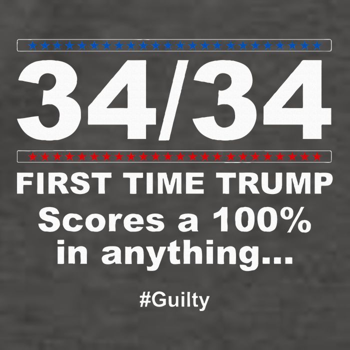 34 Out Of 34 First Time Trump Scores 100 Ny Trial Guilty Vector Backpack