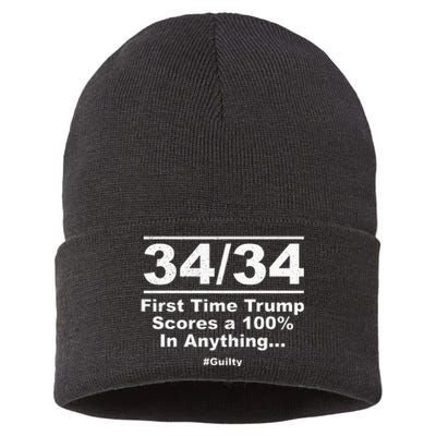 34 Out Of 34 First Time Trump Scores 100 Ny Trial Guilty Sustainable Knit Beanie