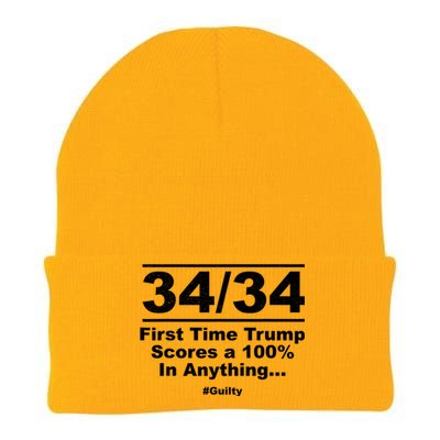 34 Out Of 34 First Time Trump Scores 100% Ny Trial Guilty Knit Cap Winter Beanie