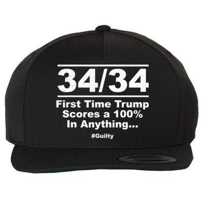 34 Out Of 34 First Time Trump Scores 100% Ny Trial Guilty Wool Snapback Cap