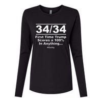 34 Out Of 34 First Time Trump Scores 100 Ny Trial Guilty Womens Cotton Relaxed Long Sleeve T-Shirt