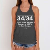 34 Out Of 34 First Time Trump Scores 100 Ny Trial Guilty Women's Knotted Racerback Tank