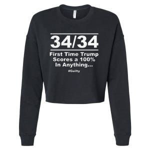 34 Out Of 34 First Time Trump Scores 100 Ny Trial Guilty Cropped Pullover Crew