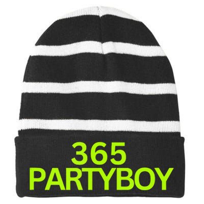 365 Party Boy Striped Beanie with Solid Band