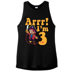 3rd Pirate Birthday Party Arrr IM 3 Three Years Old Ladies PosiCharge Tri-Blend Wicking Tank