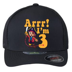 3rd Pirate Birthday Party Arrr IM 3 Three Years Old Flexfit Unipanel Trucker Cap