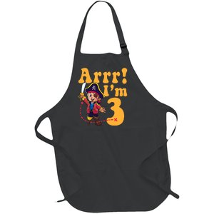 3rd Pirate Birthday Party Arrr IM 3 Three Years Old Full-Length Apron With Pockets